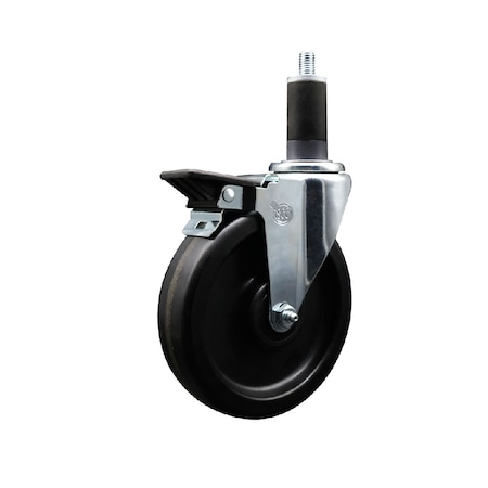 Service Caster 6'' Phenolic Swivel 1-1/4'' Expanding Stem Caster with Brake SCC-EX20S615-PHS-PLB-114